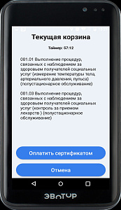 Электронный сертификат. Услуги